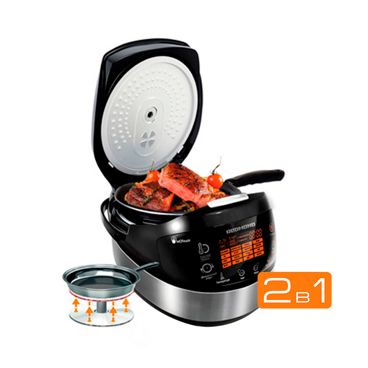 фото, Мультиварка-мультикухня REDMOND MasterFry® FM91 со сковородой, подъемный нагревательный элемент
