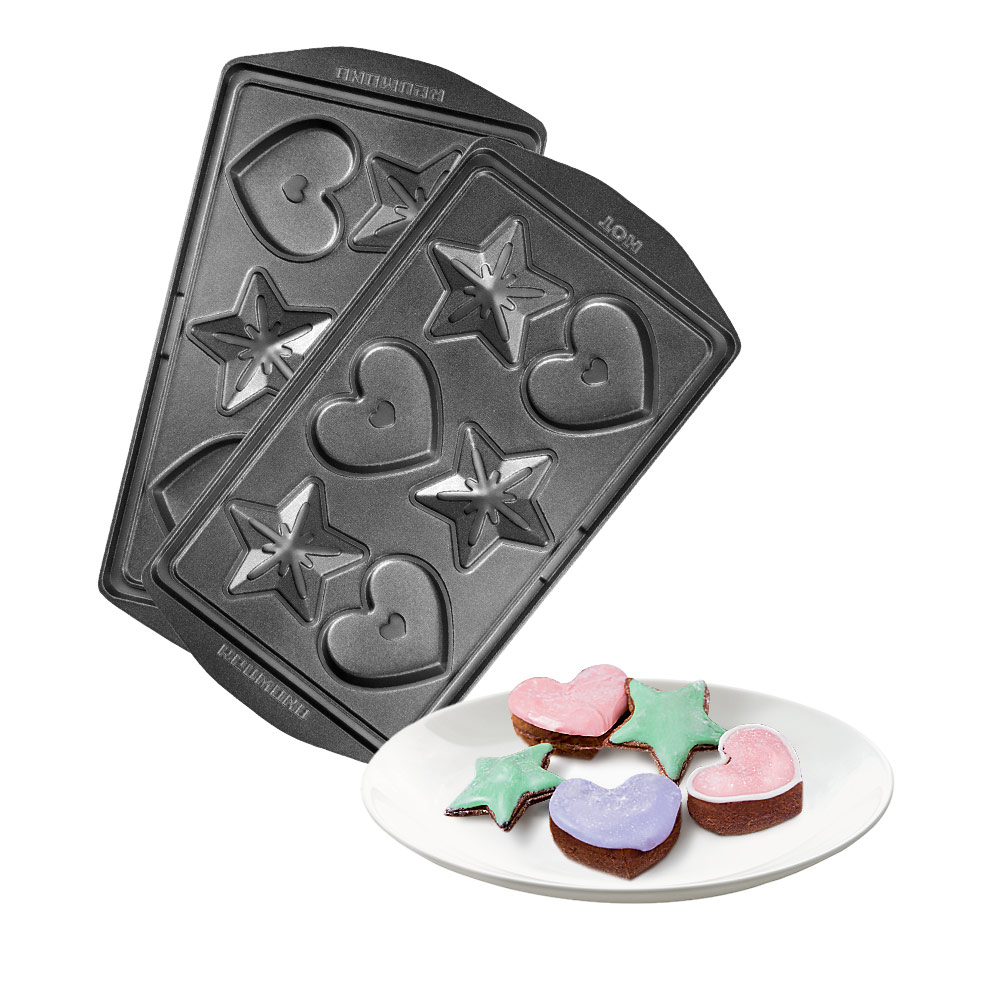 фото, Панель "Сердечки и звёздочки" для мультипекаря REDMOND (форма для выпечки фигурного печенья и пряников) RAMB-24