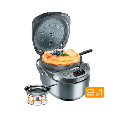 фото, Мультиварка-мультикухня REDMOND MasterFry® FM4520 со сковородой, подъемный нагревательный элемент (серый)
