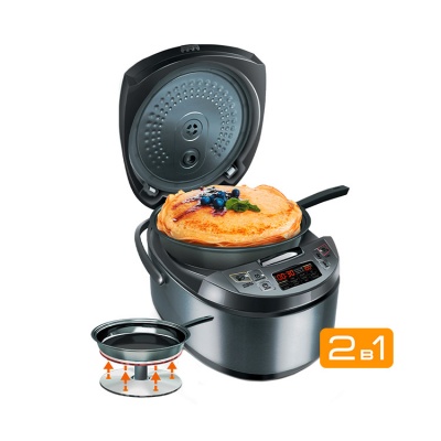 фото, Мультиварка-мультикухня REDMOND MasterFry® FM4520 со сковородой, подъемный нагревательный элемент (черный)